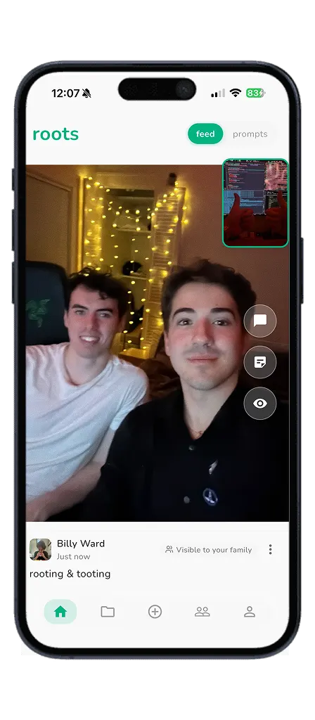 Create a Roots moment with a front-facing photo